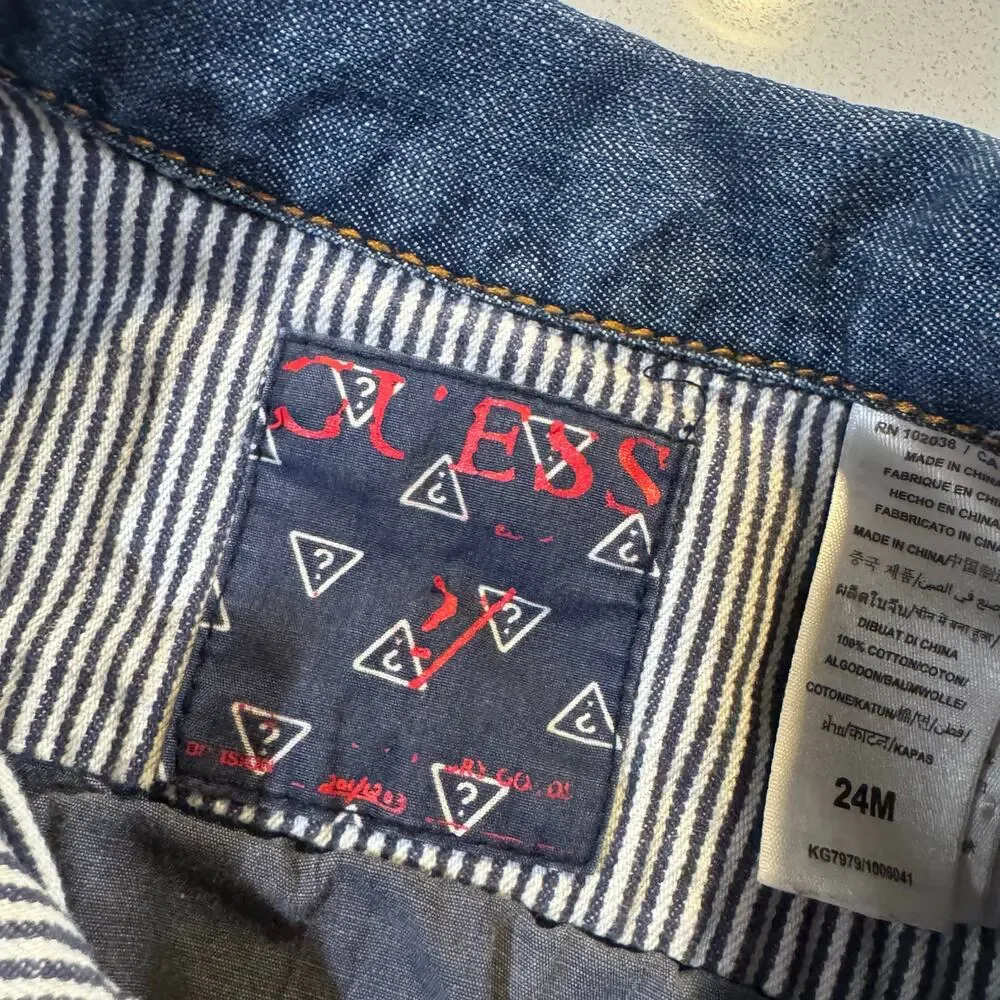 GUESS Baby Girl 24M Denim Jacket 100% Cotton - Picture 3 of 5